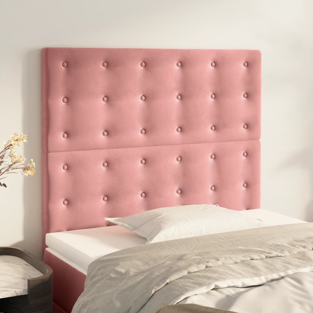 Têtes de lit 2 pcs Rose 100x5x78/88 cm Velours - XIOS