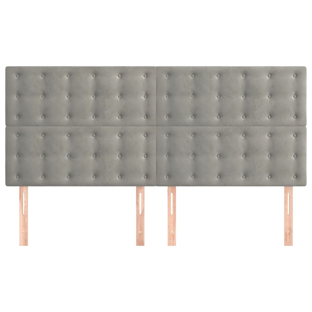 Tête de lit Gris clair 160x5x118/128 cm Velours - XIOS