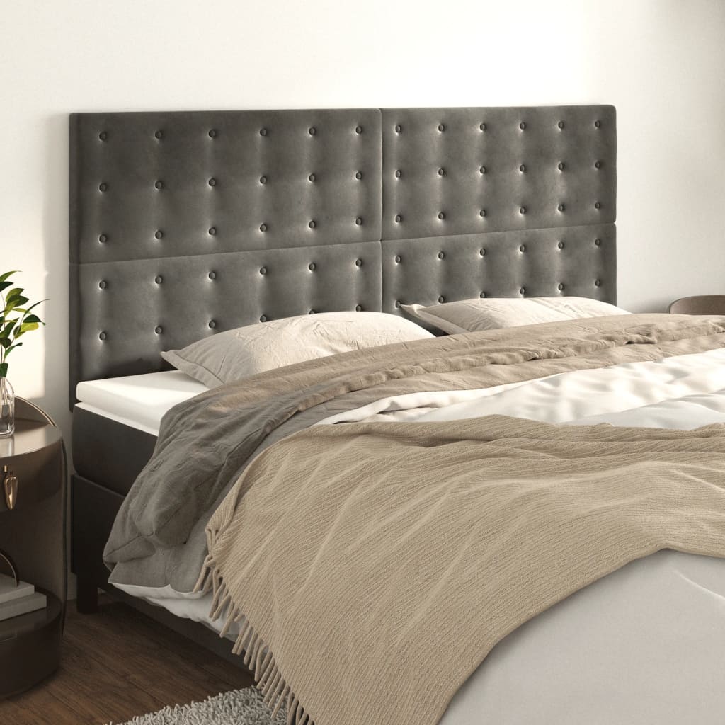 Tête de lit Gris foncé 160 x 5 x 118/128 cm Velours - XIOS