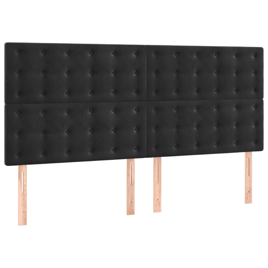 Tête de lit Noir 160x5x118/128 cm Velours - XIOS