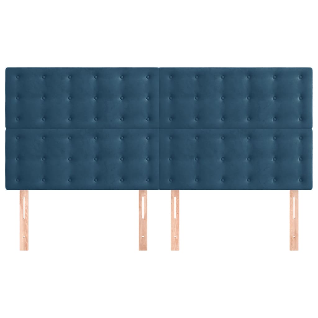 Têtes de lit 4 pcs Bleu foncé 90x5x78/88 cm Velours - XIOS