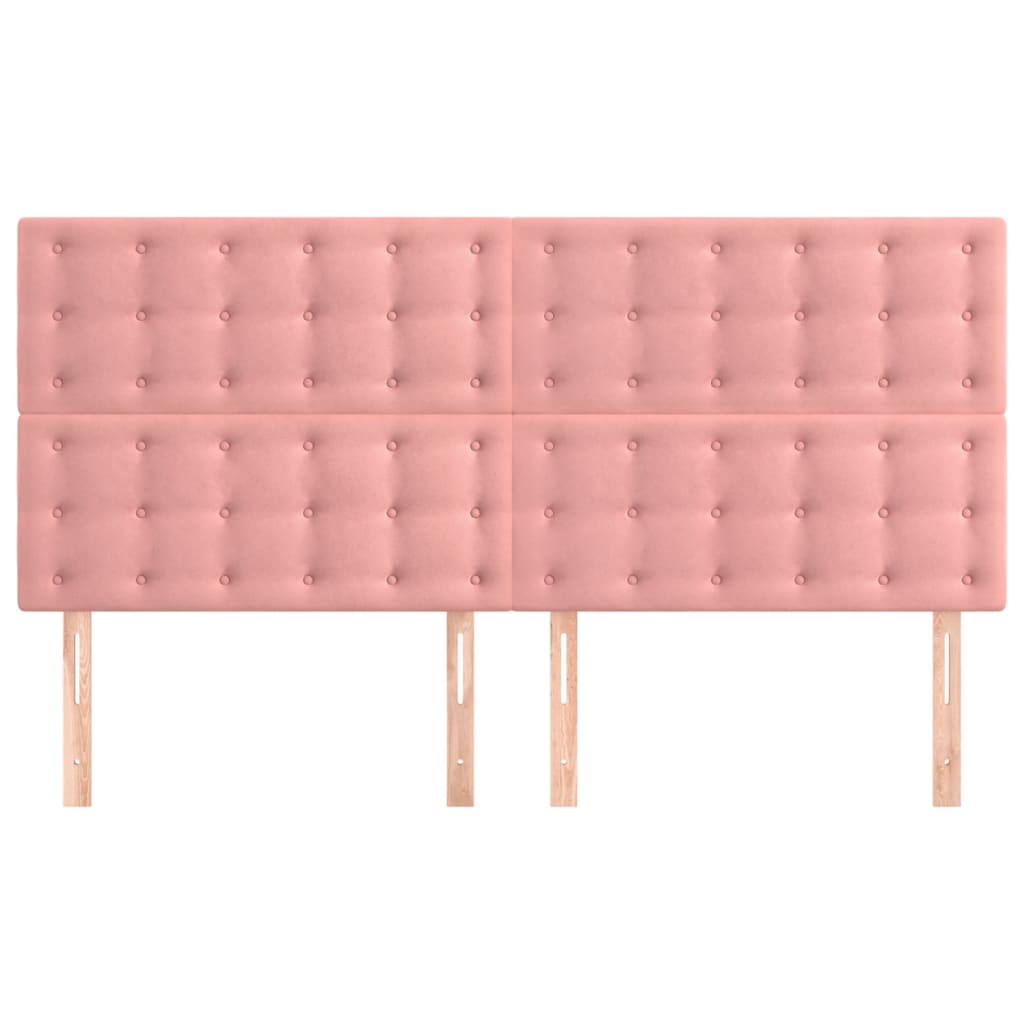 Têtes de lit 4 pcs Rose 90x5x78/88 cm Velours - XIOS