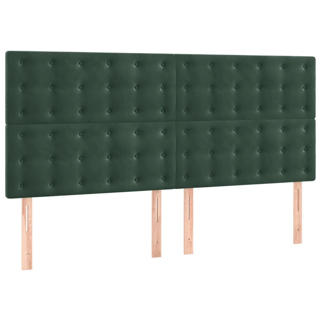 Têtes de lit 4 pcs Vert foncé 100x5x78/88 cm Velours - XIOS