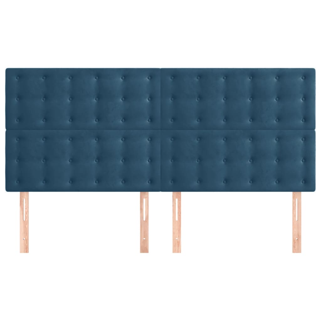 Têtes de lit 4 pcs Bleu foncé 100x5x78/88 cm Velours - XIOS