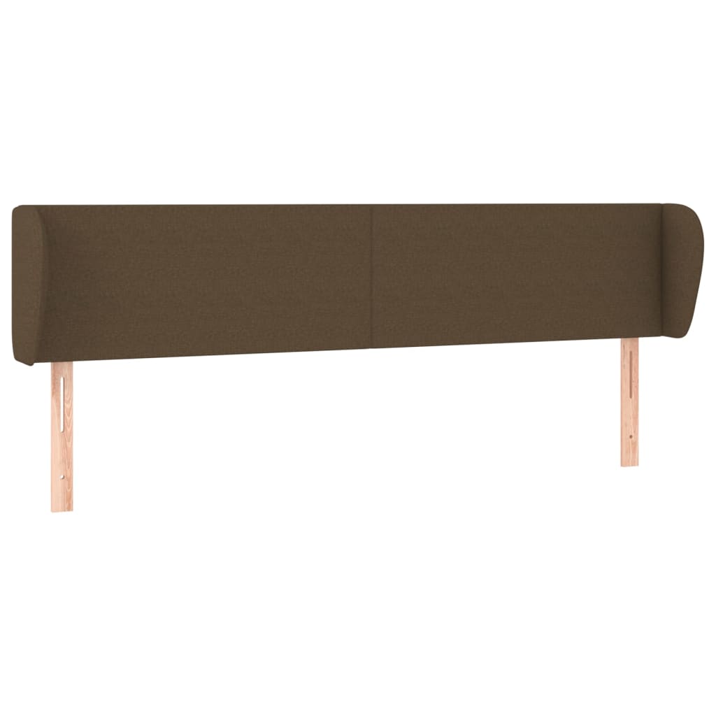 Tête de lit avec oreilles Marron foncé 163x23x78/88 cm Tissu - XIOS