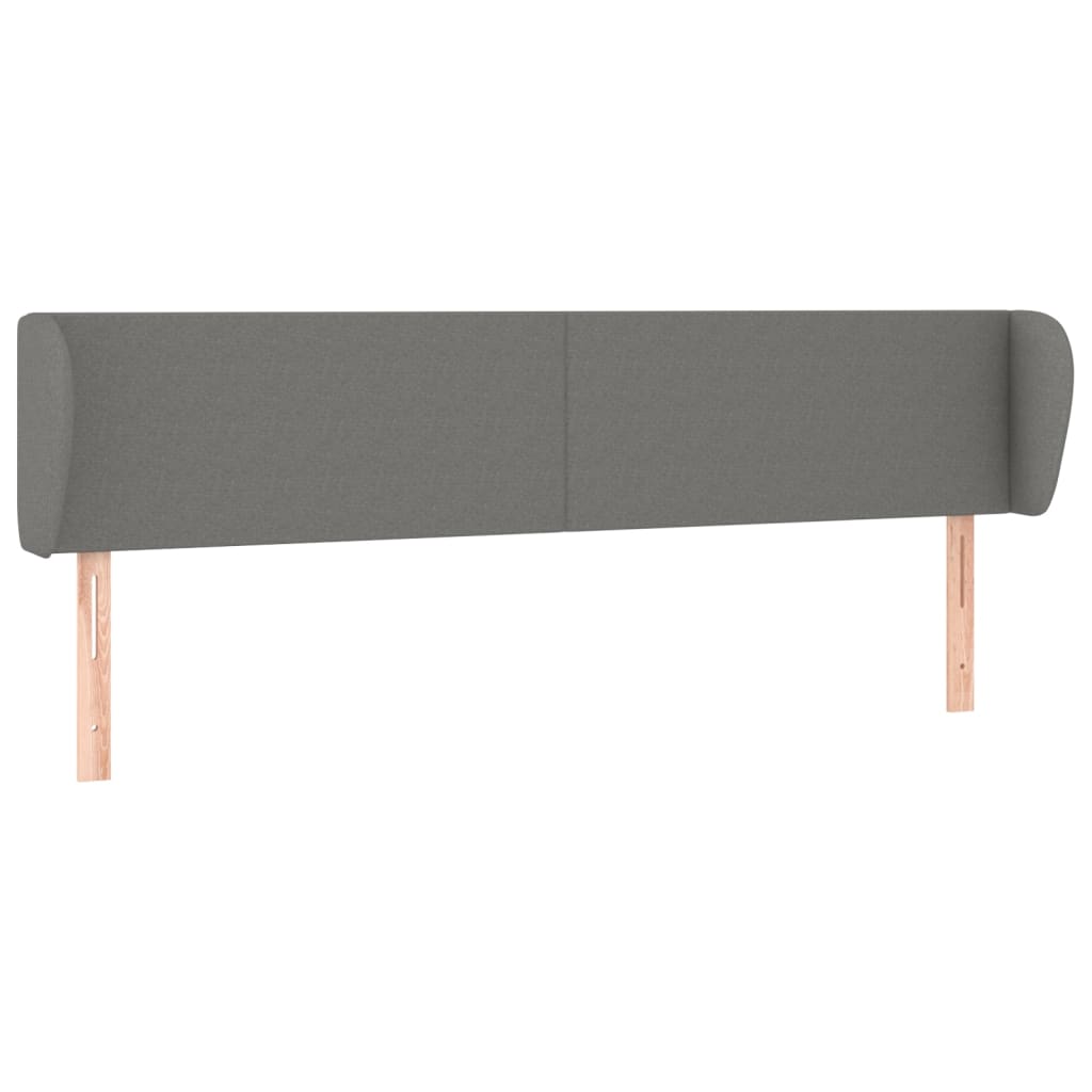 Tête de lit avec oreilles Gris foncé 203x23x78/88 cm Tissu - XIOS