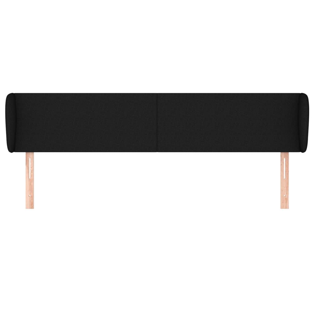 Tête de lit avec oreilles Noir 203x23x78/88 cm Tissu - XIOS