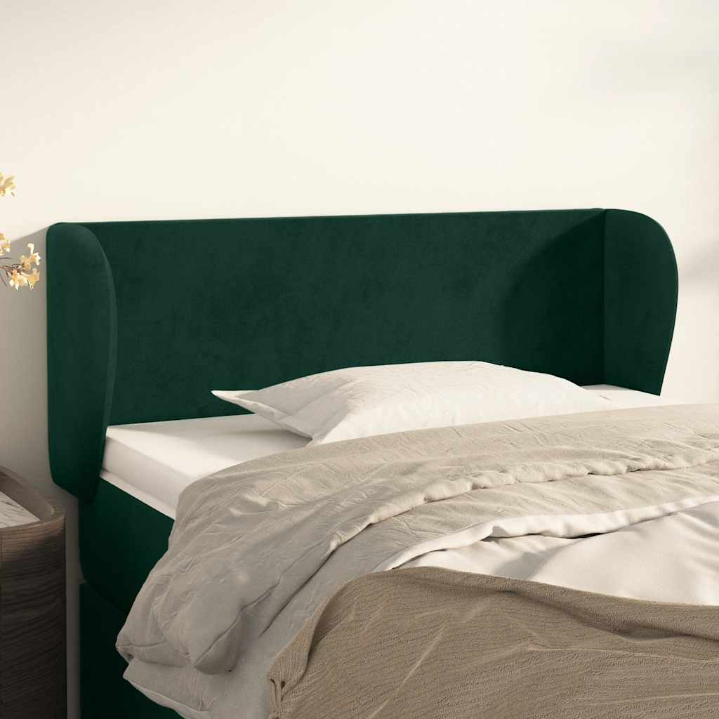 Tête de lit avec oreilles Vert foncé 83x23x78/88 cm Velours - XIOS