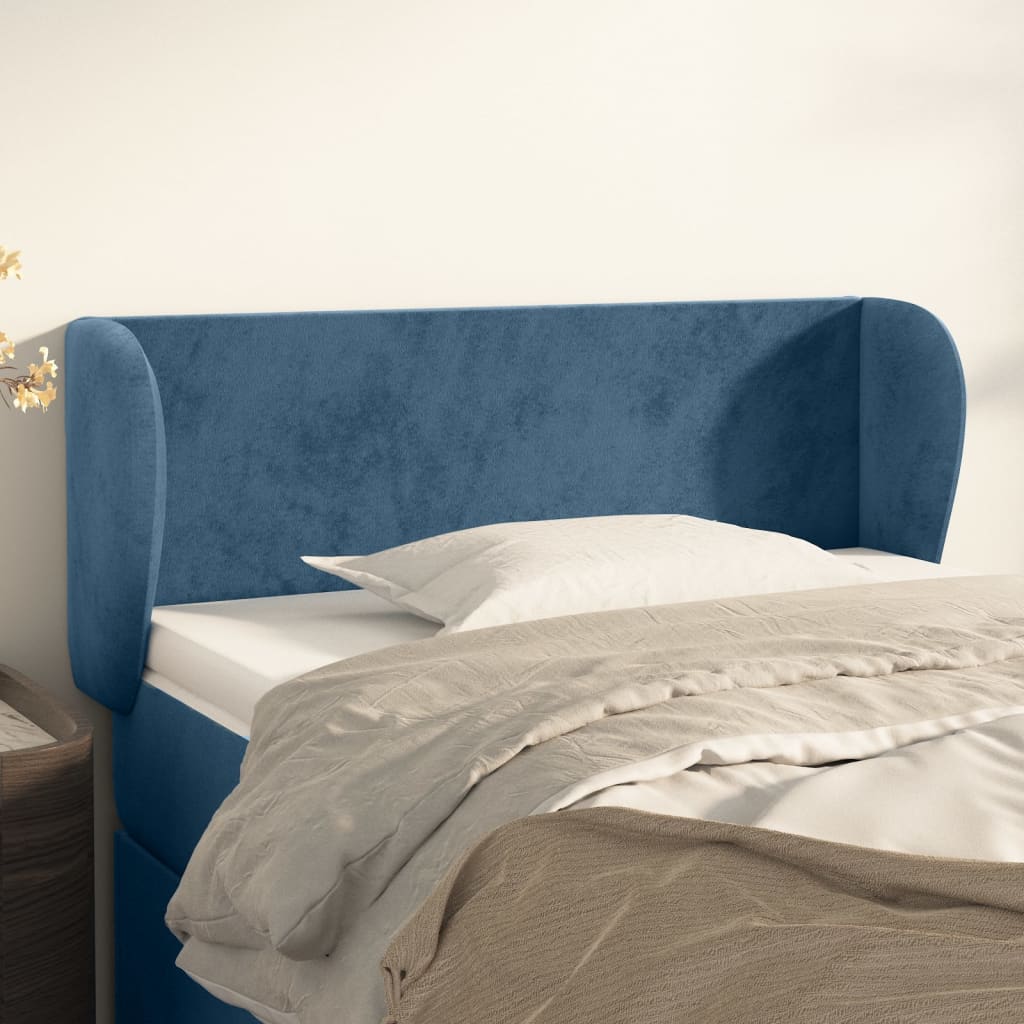 Tête de lit avec oreilles Bleu foncé 83x23x78/88 cm Velours - XIOS