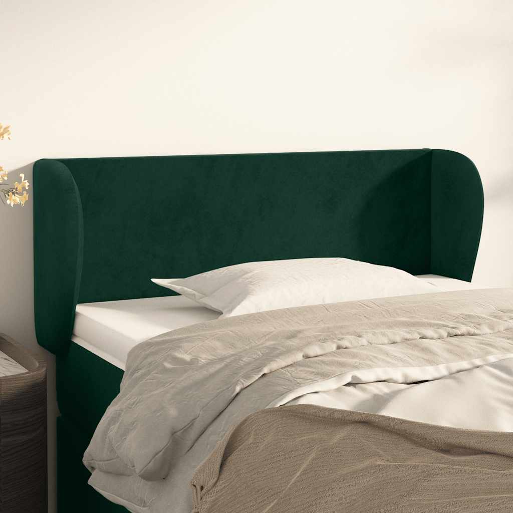 Tête de lit avec oreilles Vert foncé 93x23x78/88 cm Velours - XIOS