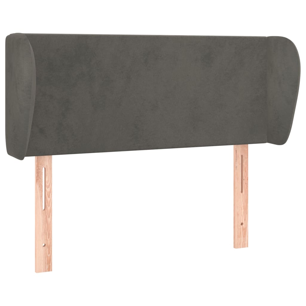 Tête de lit avec oreilles Gris foncé 103x23x78/88 cm Velours - XIOS