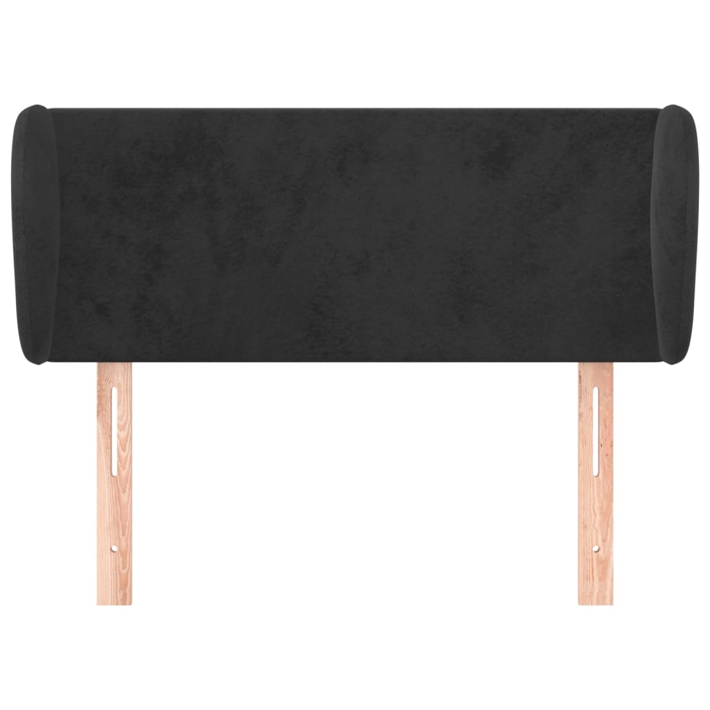 Tête de lit avec oreilles Noir 103x23x78/88 cm Velours - XIOS