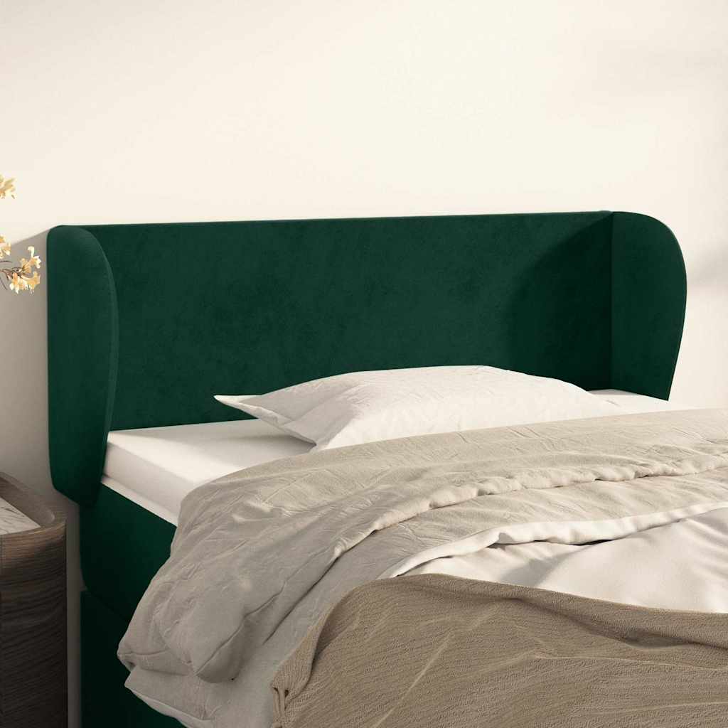 Tête de lit avec oreilles Vert foncé 103x23x78/88 cm Velours - XIOS