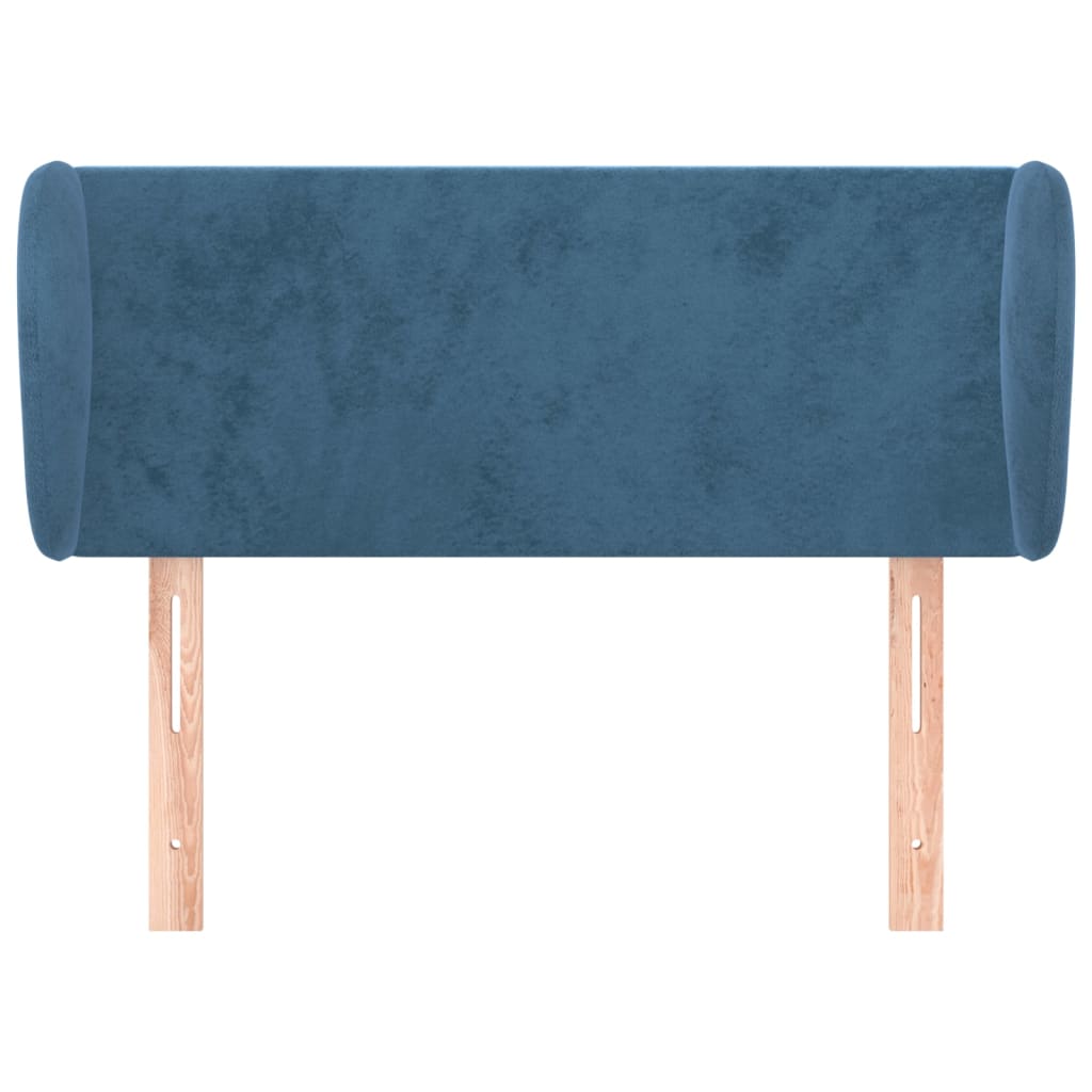 Tête de lit avec oreilles Bleu foncé 103x23x78/88 cm Velours - XIOS