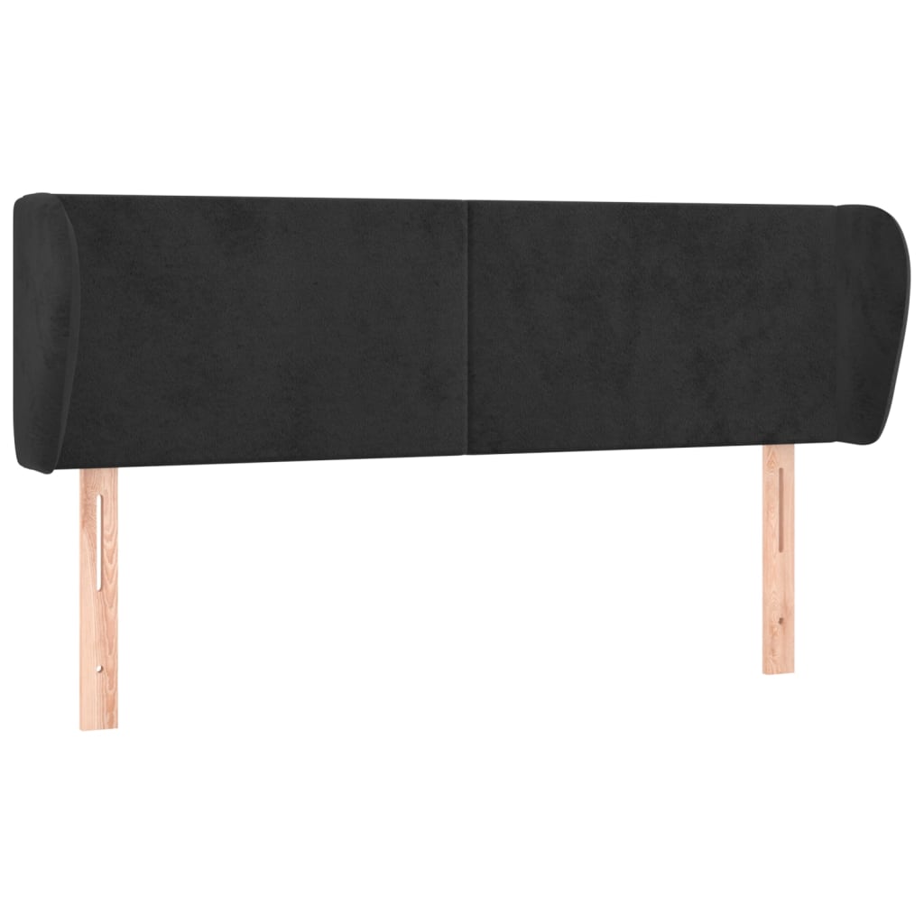 Tête de lit avec oreilles Noir 147x23x78/88 cm Velours - XIOS