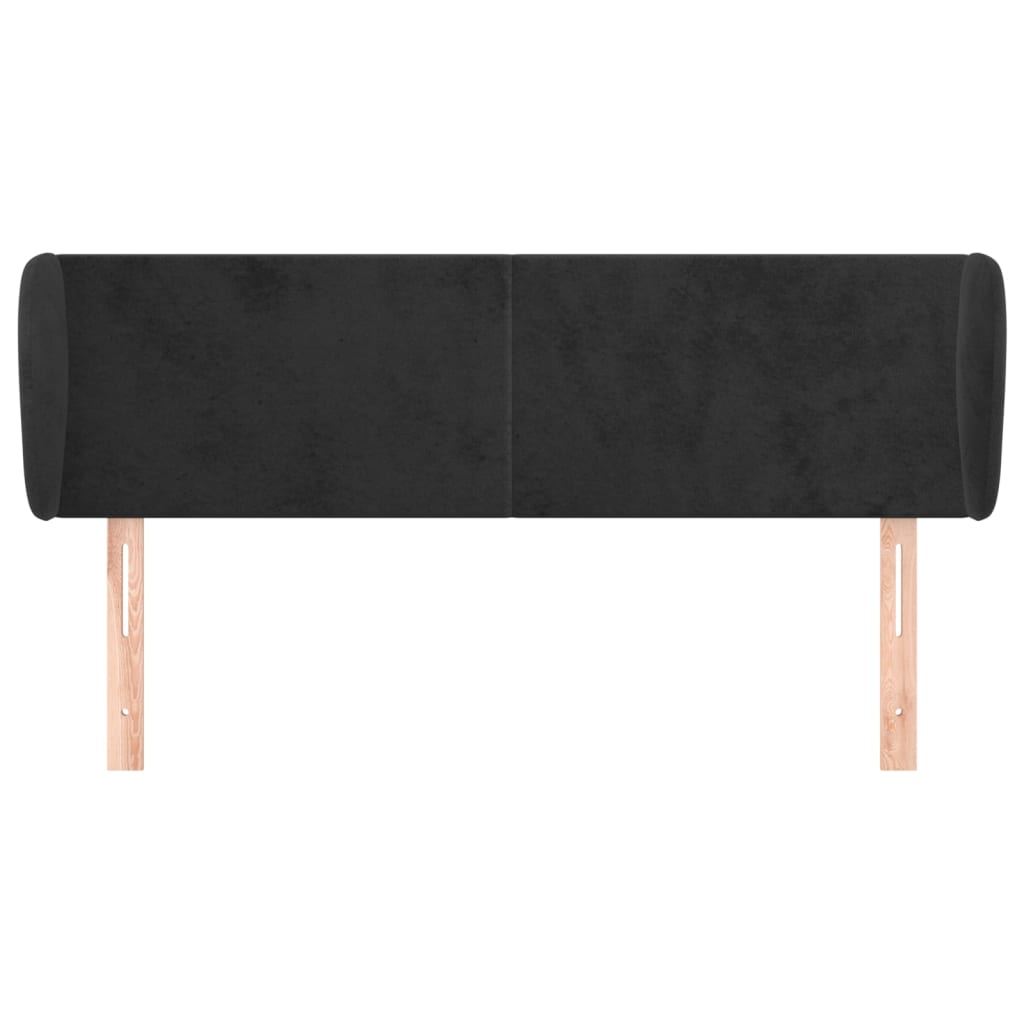 Tête de lit avec oreilles Noir 147x23x78/88 cm Velours - XIOS