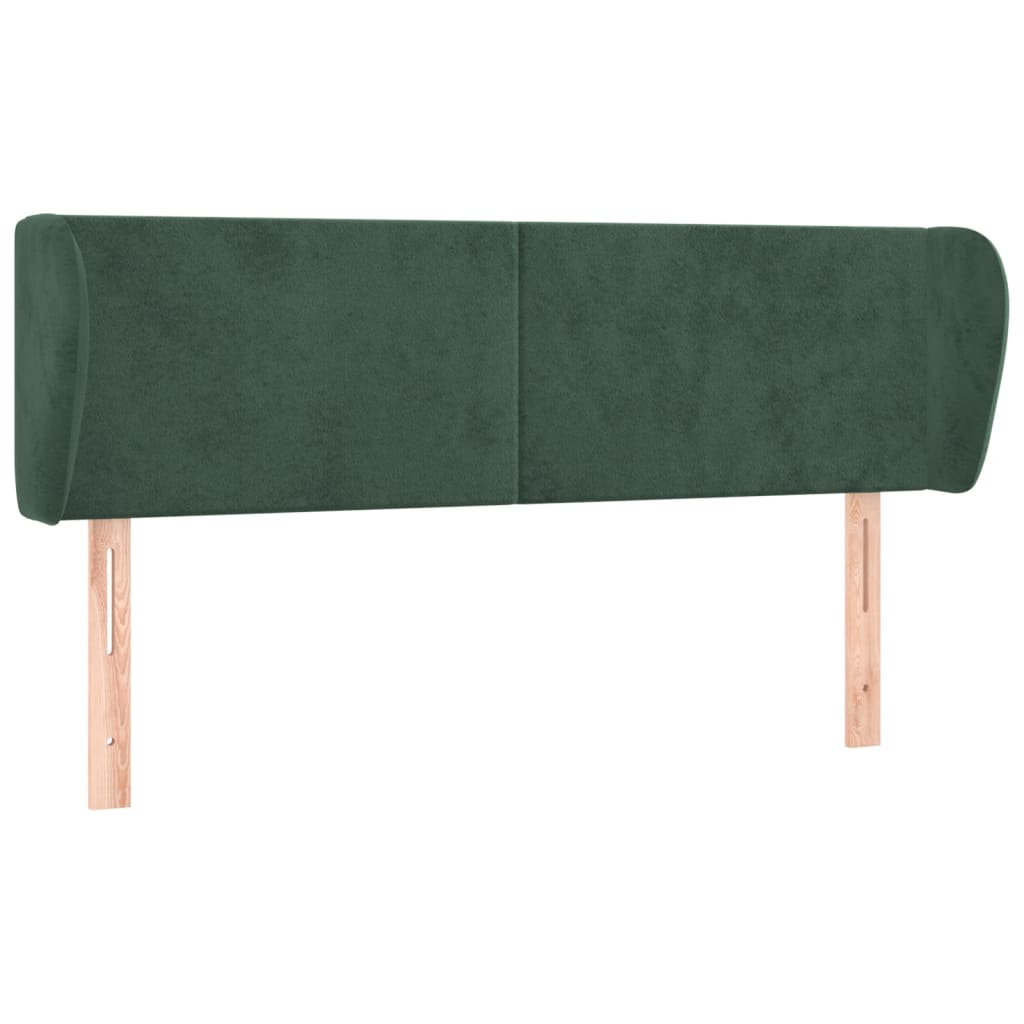 Tête de lit avec oreilles Vert foncé 147x23x78/88 cm Velours - XIOS