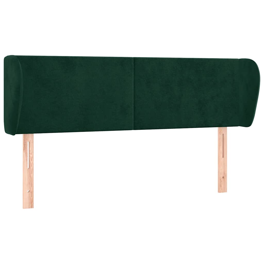 Tête de lit avec oreilles Vert foncé 147x23x78/88 cm Velours - XIOS