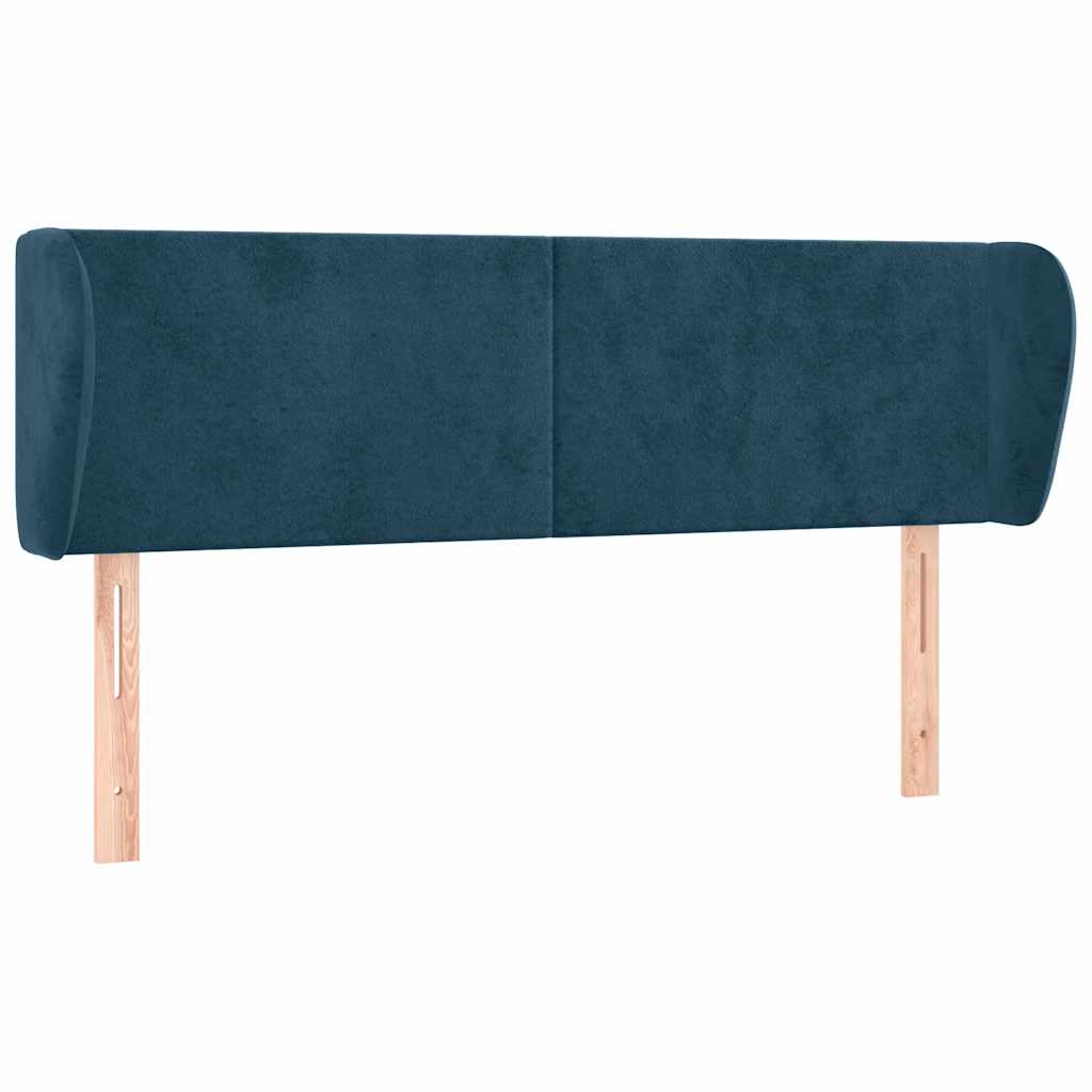 Tête de lit avec oreilles Bleu foncé 147x23x78/88 cm Velours - XIOS