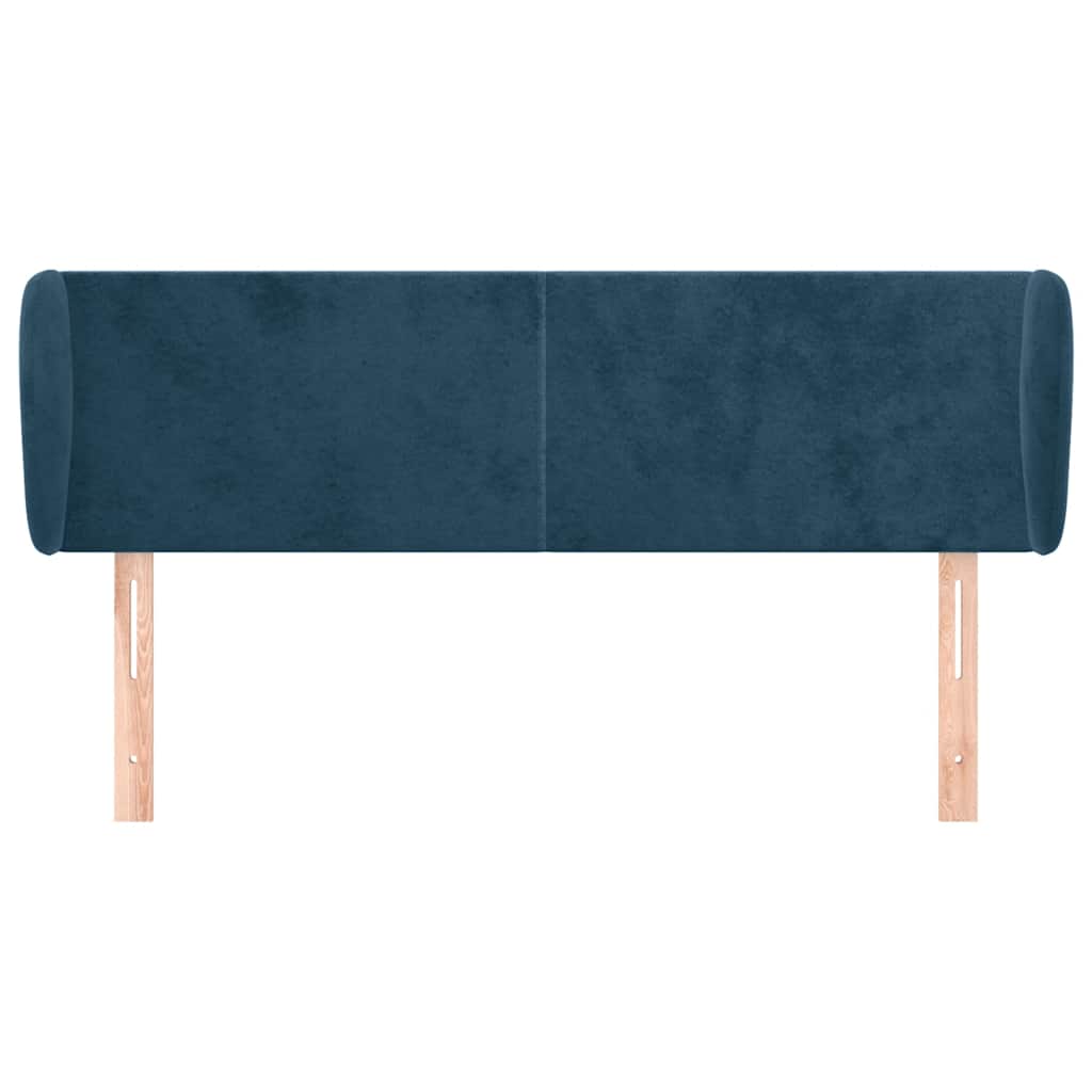 Tête de lit avec oreilles Bleu foncé 147x23x78/88 cm Velours - XIOS