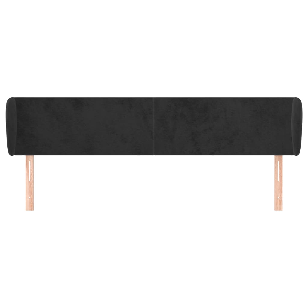 Tête de lit avec oreilles Noir 163x23x78/88 cm Velours - XIOS