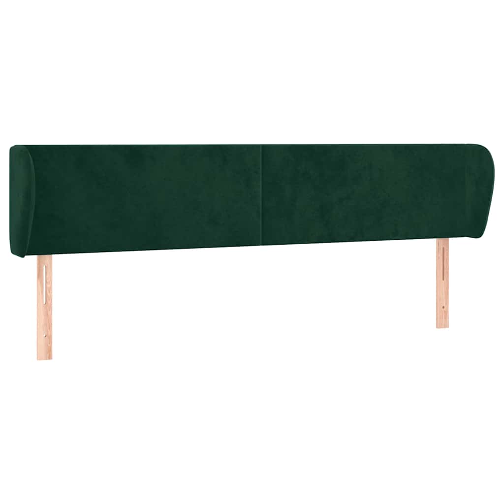 Tête de lit avec oreilles Vert foncé 163x23x78/88 cm Velours - XIOS