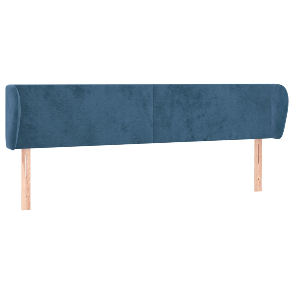 Tête de lit avec oreilles Bleu foncé 163x23x78/88 cm Velours - XIOS