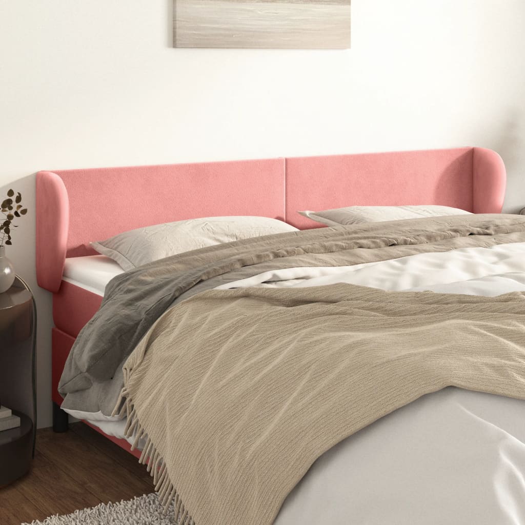 Tête de lit avec oreilles Rose 163x23x78/88 cm Velours - XIOS