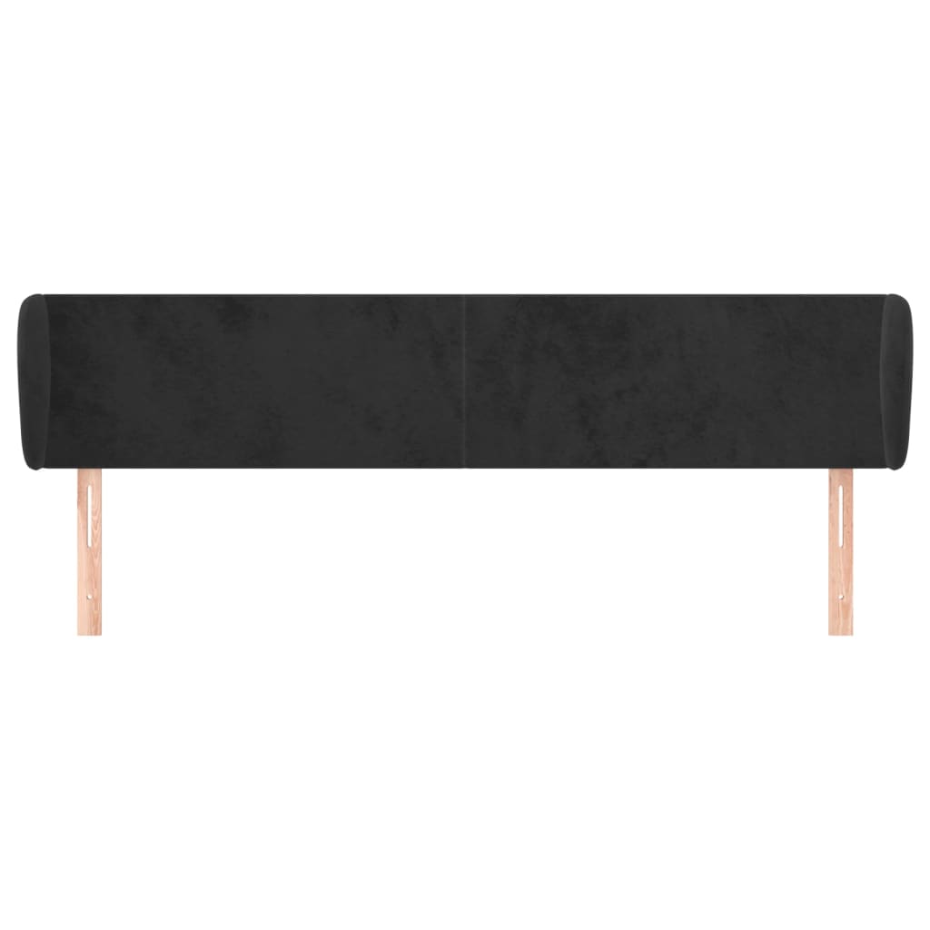 Tête de lit avec oreilles Noir 183x23x78/88 cm Velours - XIOS