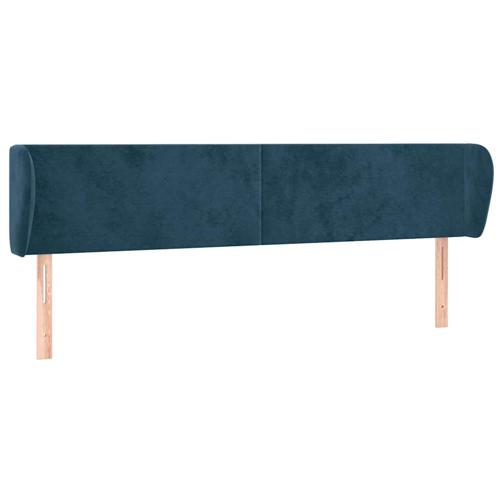 Tête de lit avec oreilles Bleu foncé 183x23x78/88 cm Velours - XIOS