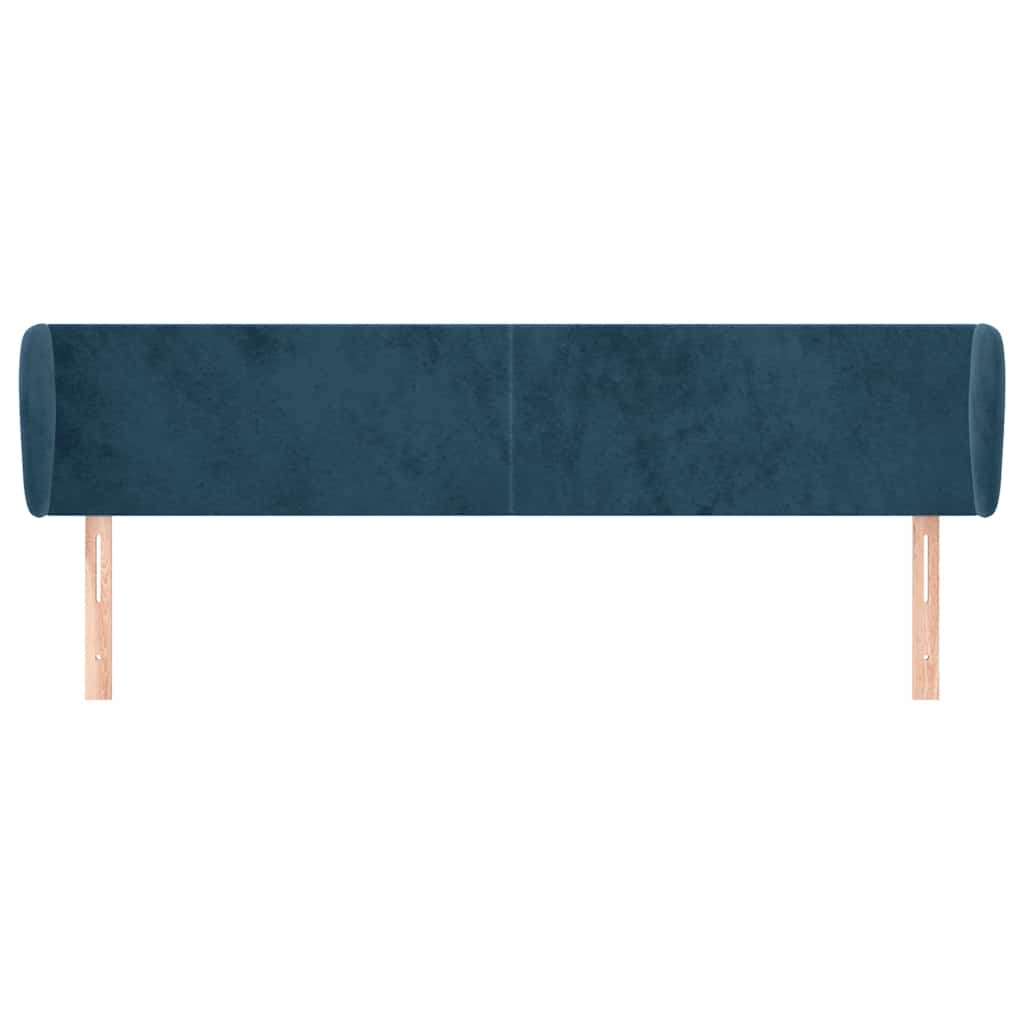 Tête de lit avec oreilles Bleu foncé 183x23x78/88 cm Velours - XIOS