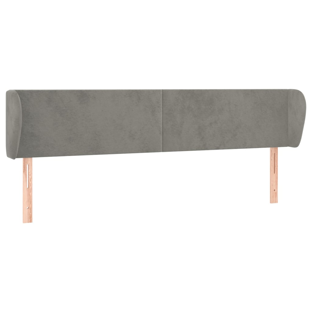 Tête de lit avec oreilles Gris clair 203x23x78/88 cm Velours - XIOS