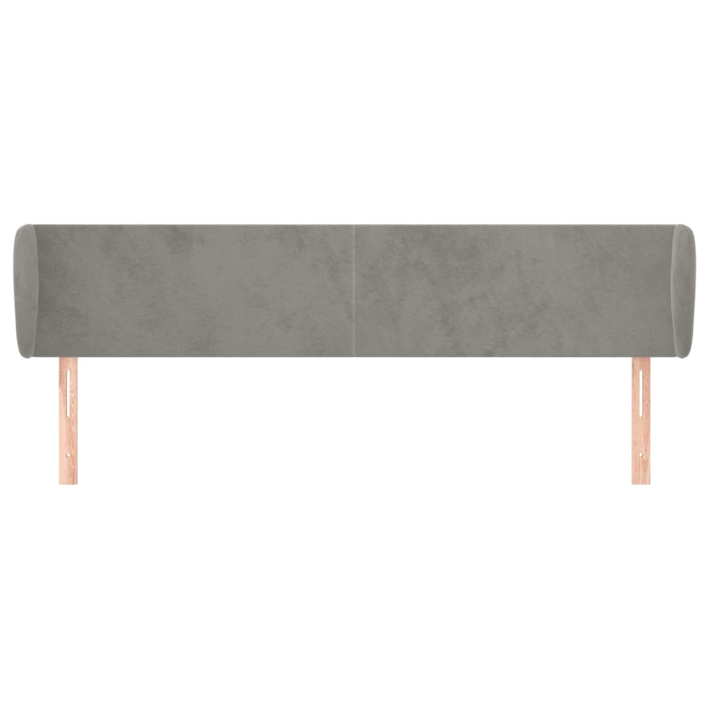 Tête de lit avec oreilles Gris clair 203x23x78/88 cm Velours - XIOS