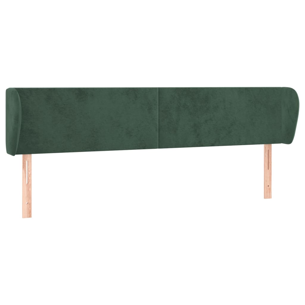 Tête de lit avec oreilles Vert foncé 203x23x78/88 cm Velours - XIOS