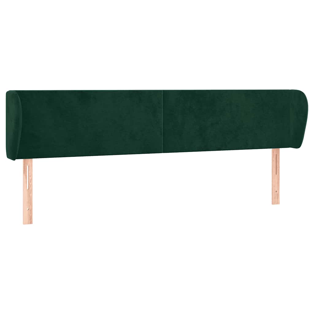 Tête de lit avec oreilles Vert foncé 203x23x78/88 cm Velours - XIOS