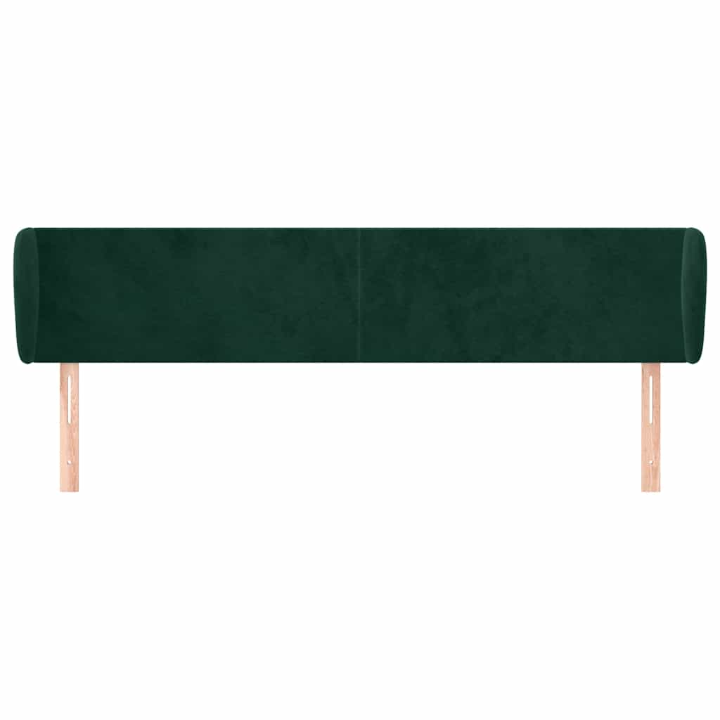 Tête de lit avec oreilles Vert foncé 203x23x78/88 cm Velours - XIOS