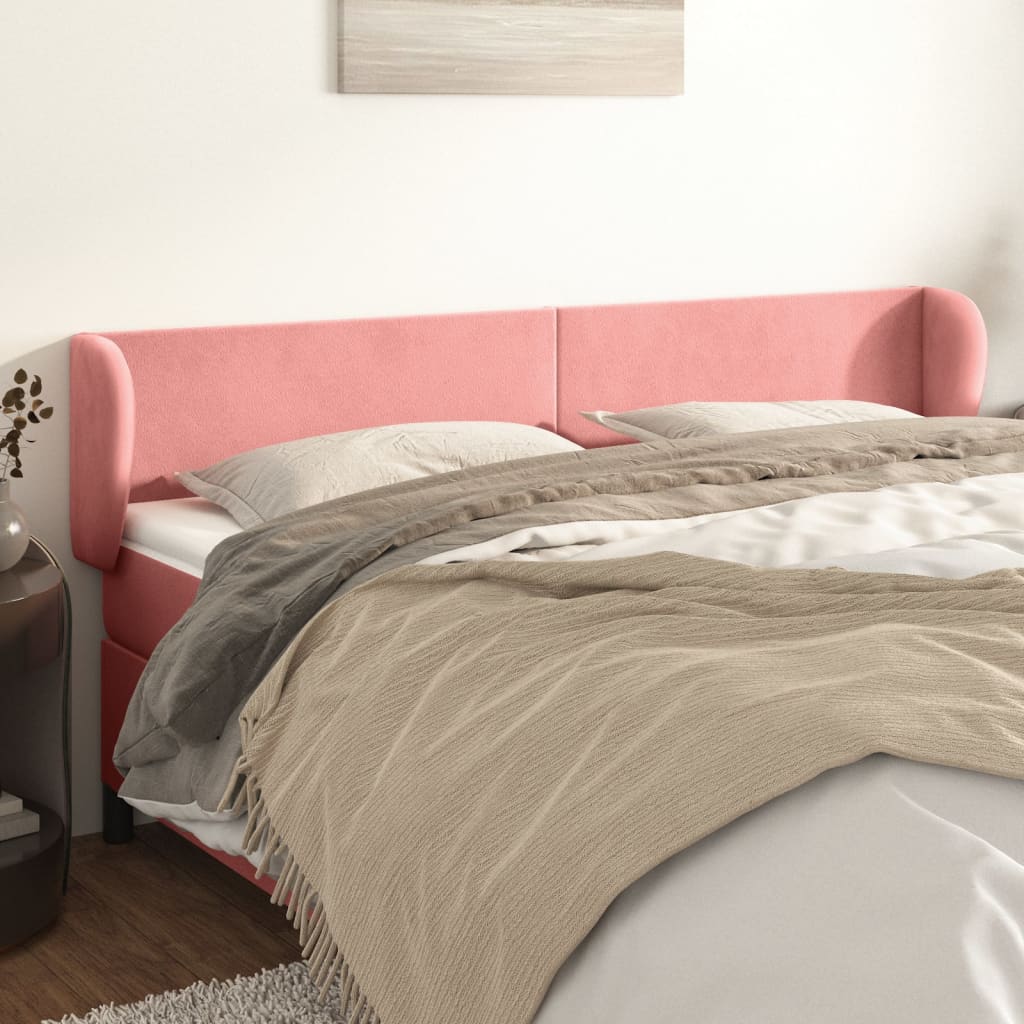 Tête de lit avec oreilles Rose 203x23x78/88 cm Velours - XIOS