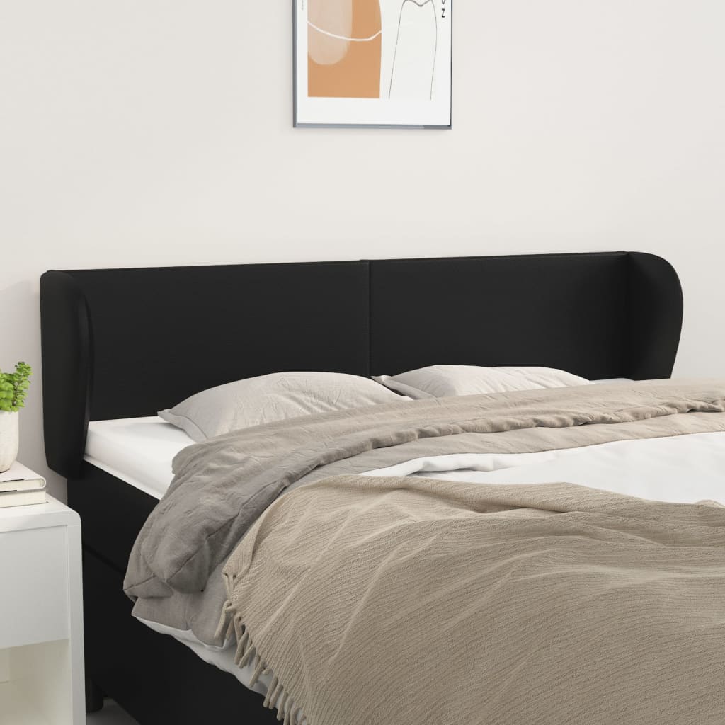 Tête de lit avec oreilles Noir 147x23x78/88 cm Similicuir - XIOS