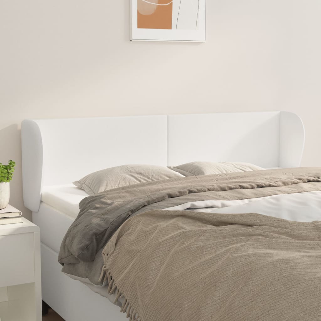 Tête de lit avec oreilles Blanc 147x23x78/88 cm Similicuir - XIOS