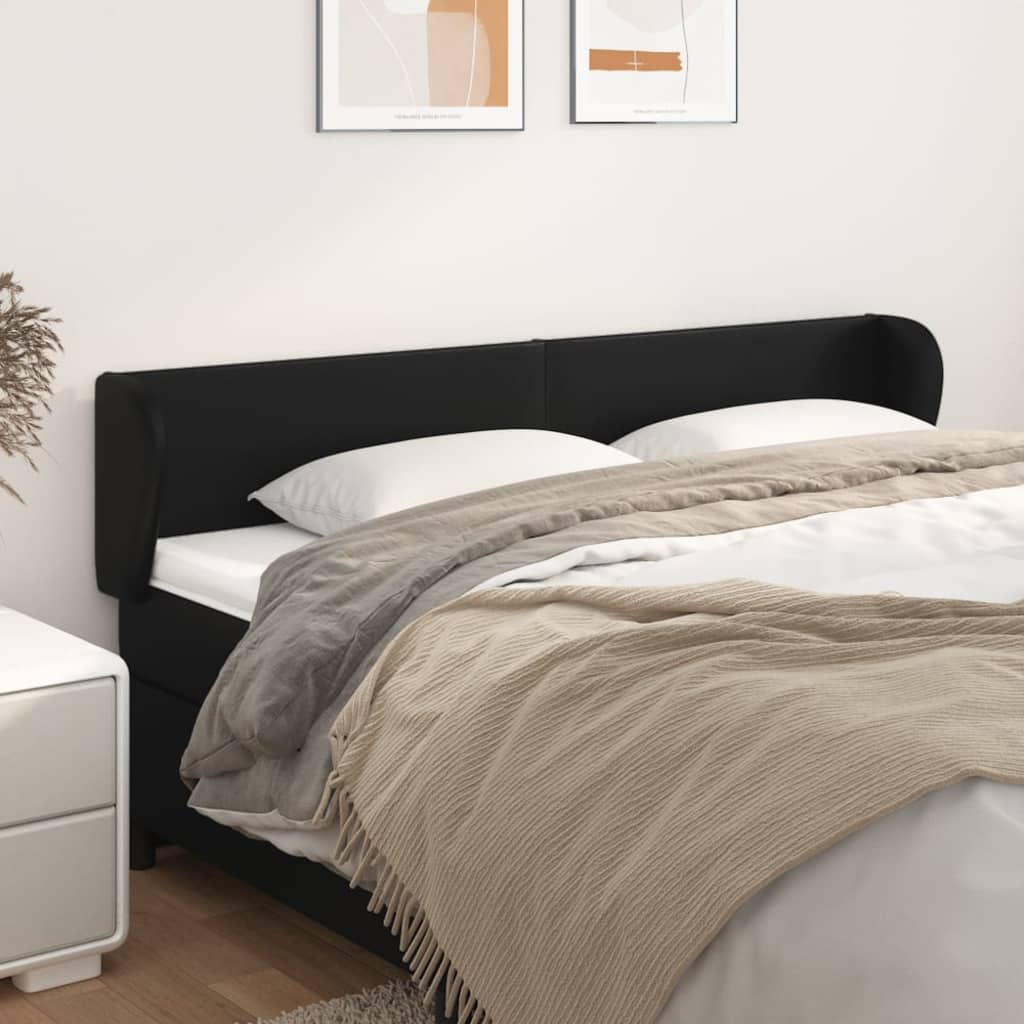 Tête de lit avec oreilles Noir 163x23x78/88 cm Similicuir - XIOS