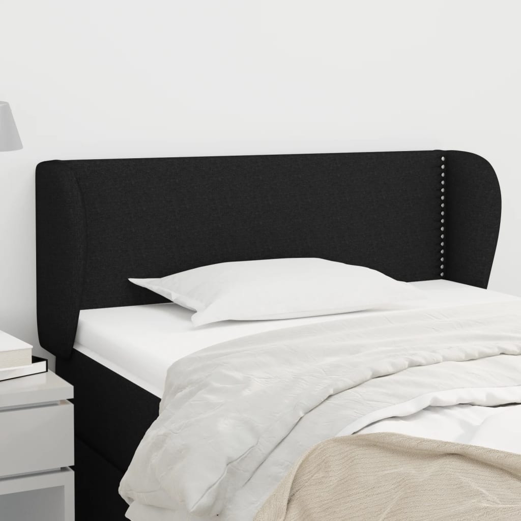 Tête de lit avec oreilles Noir 93x23x78/88 cm Tissu - XIOS
