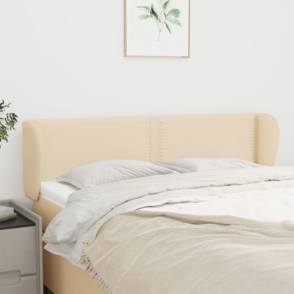 Tête de lit avec oreilles Crème 147x23x78/88 cm Tissu - XIOS