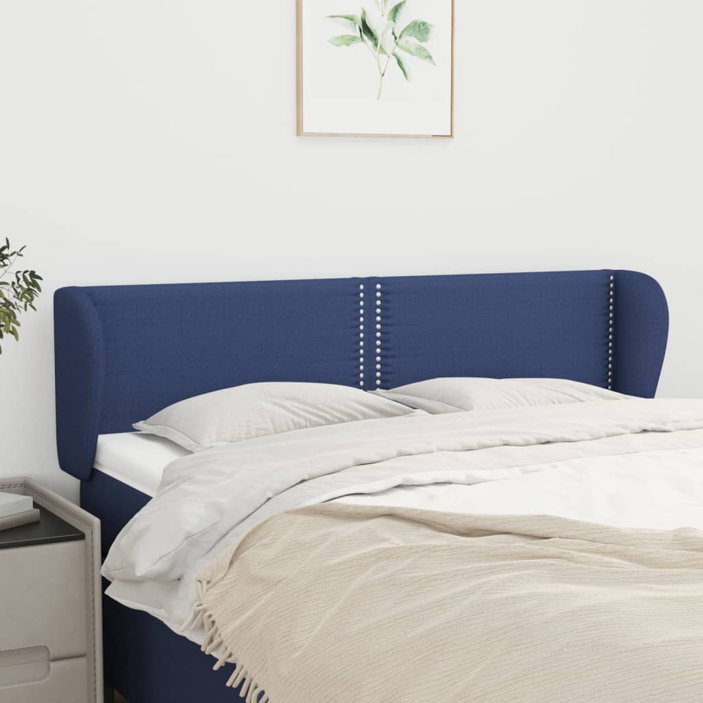 Tête de lit avec oreilles Bleu 147x23x78/88 cm Tissu - XIOS