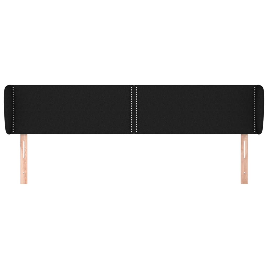 Tête de lit avec oreilles Noir 203x23x78/88 cm Tissu - XIOS