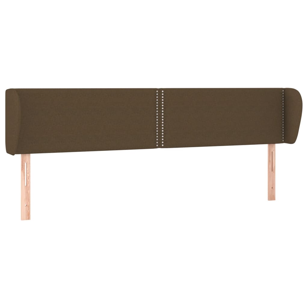 Tête de lit avec oreilles Marron foncé 203x23x78/88 cm Tissu - XIOS