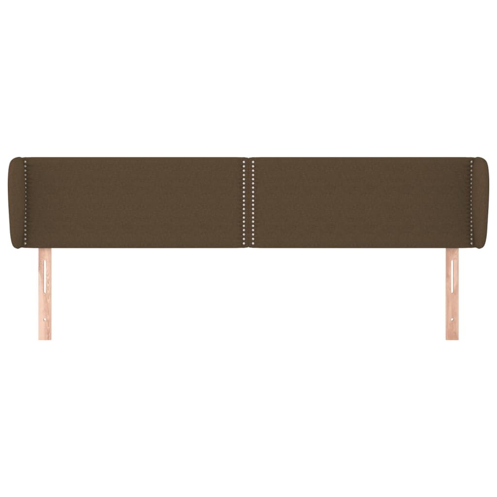 Tête de lit avec oreilles Marron foncé 203x23x78/88 cm Tissu - XIOS