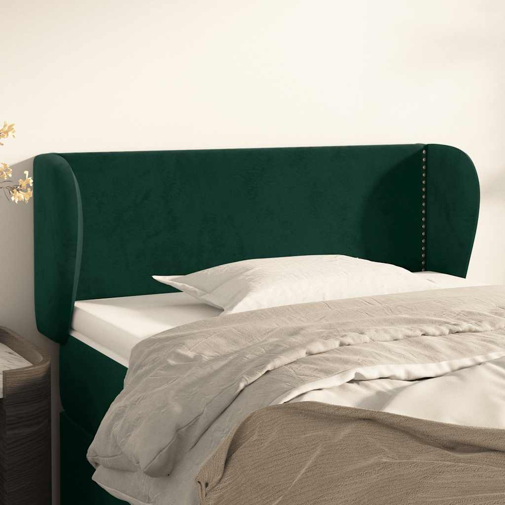 Tête de lit avec oreilles Vert foncé 83x23x78/88 cm Velours - XIOS