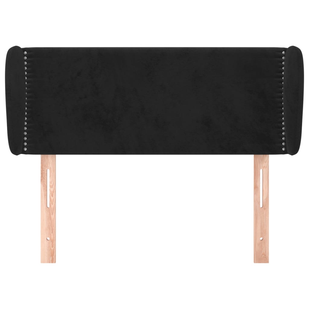 Tête de lit avec oreilles Noir 103x23x78/88 cm Velours - XIOS