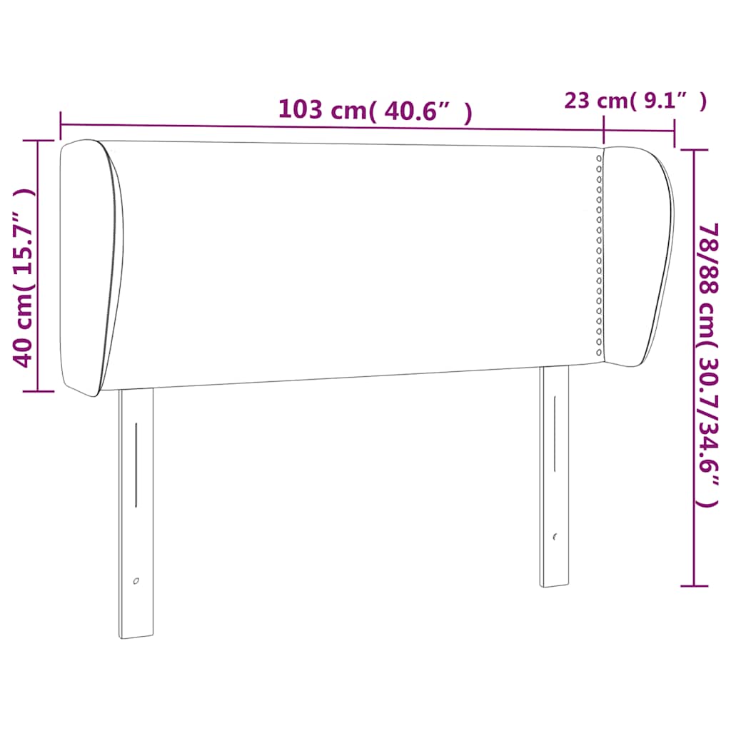 Tête de lit avec oreilles Vert foncé 103x23x78/88 cm Velours - XIOS