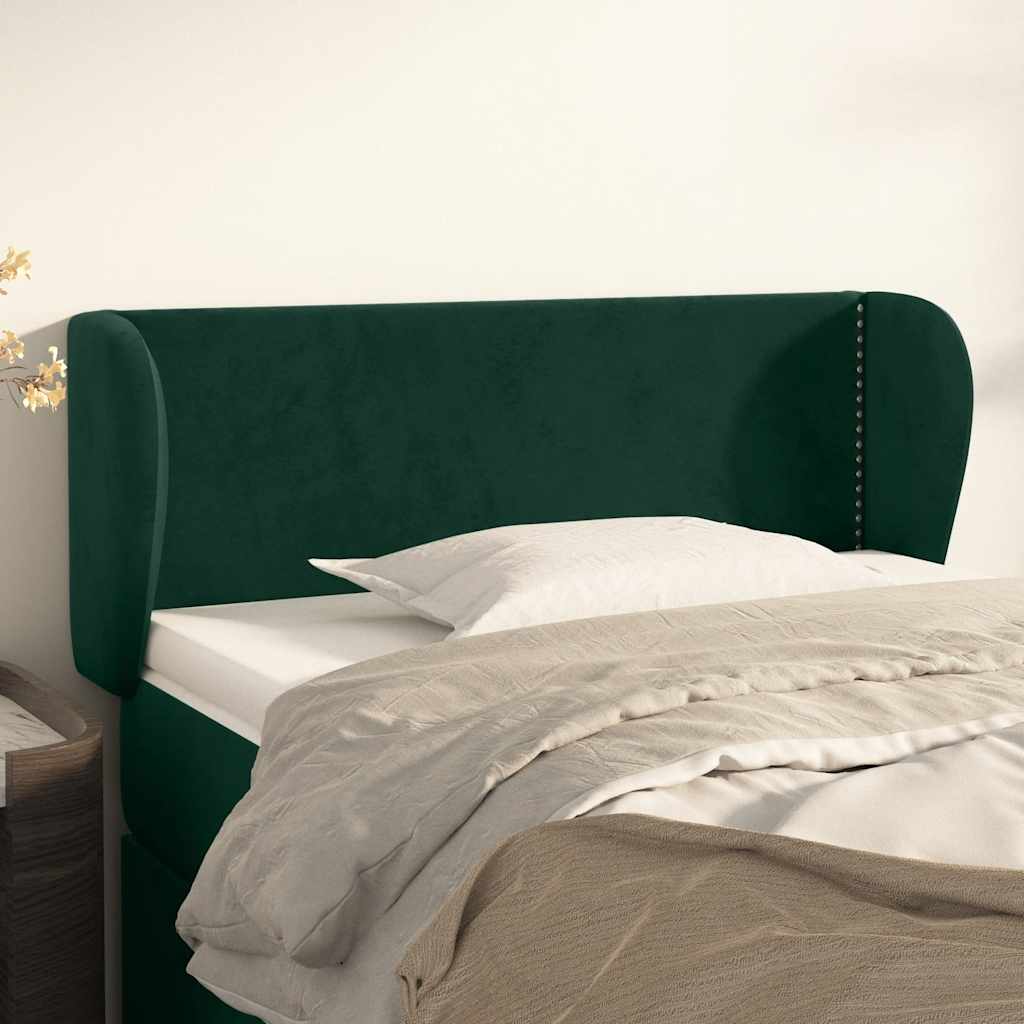 Tête de lit avec oreilles Vert foncé 103x23x78/88 cm Velours - XIOS